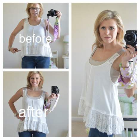 001 ruffled tank strap extension makeover before and after