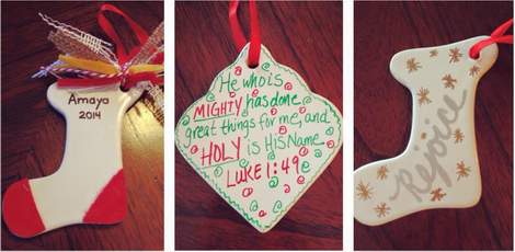 14 DIY handpainted ceramic Christmas ornament
