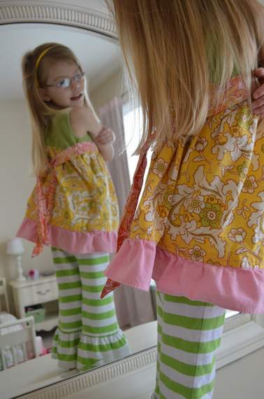 mixed fabrics knot top gets longer and ruffle 04